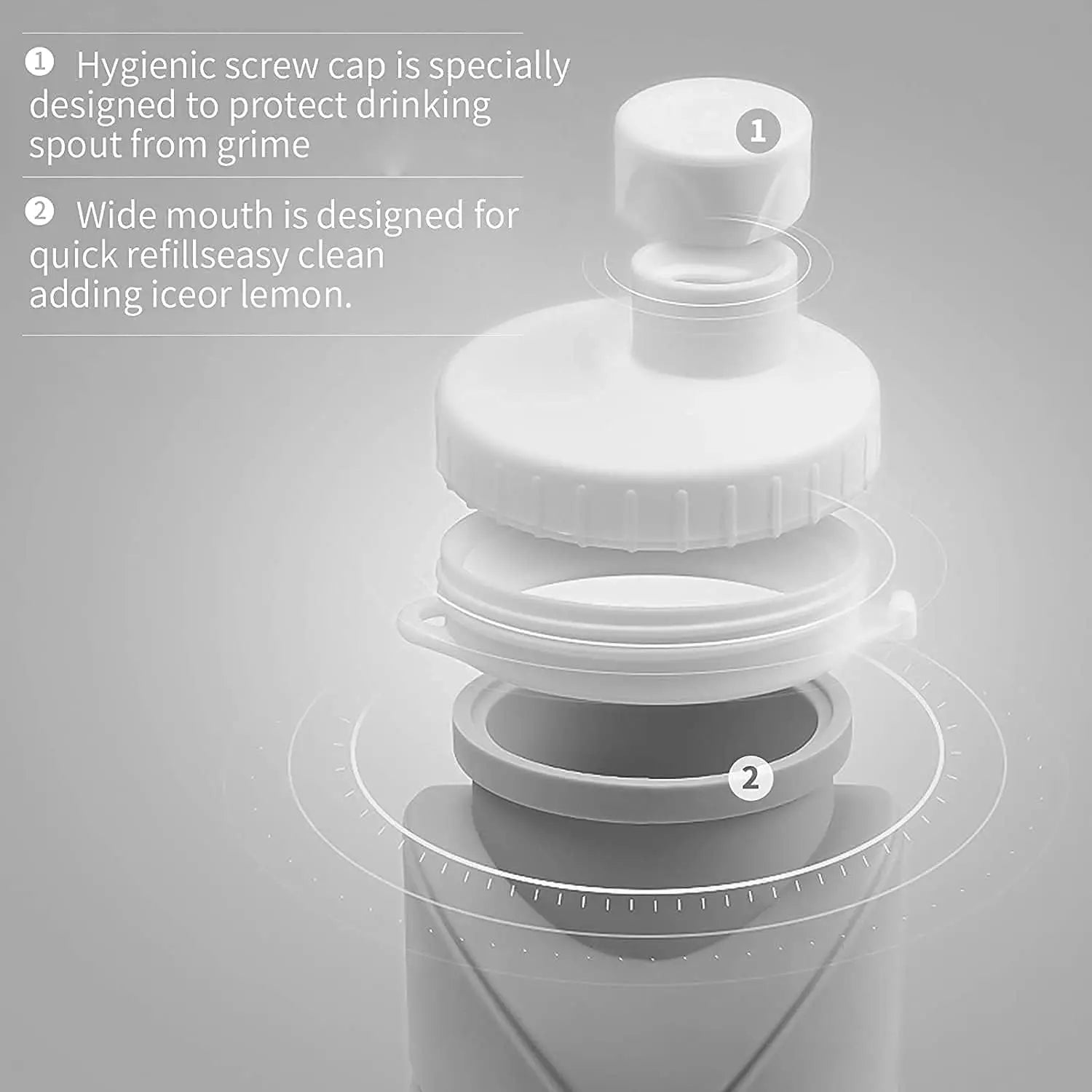 600ML Silicone Collapsible Water Bottle